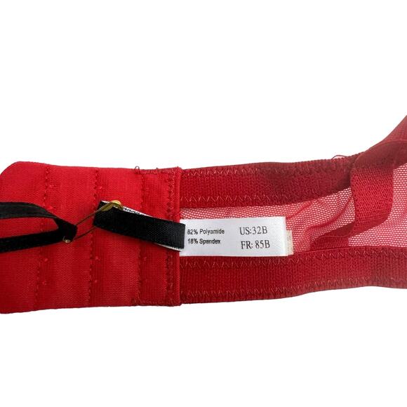 Addiction Nouvelle Lingerie 32B NWT Red Underwire Classic T-shirt Bra - Picture 6 of 7